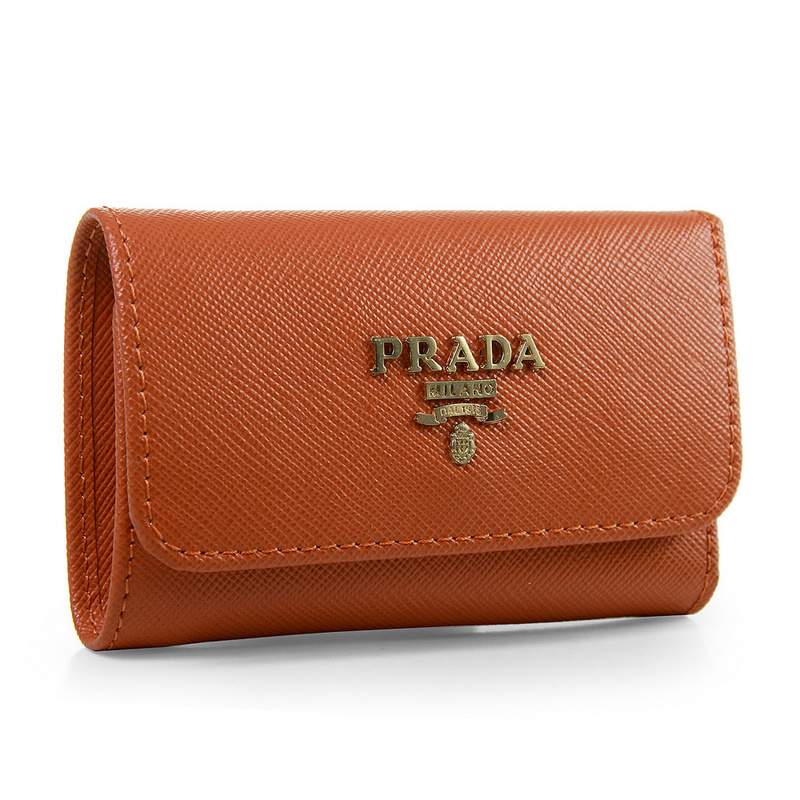 Knockoff Prada Real Leather Wallet 1139 orange